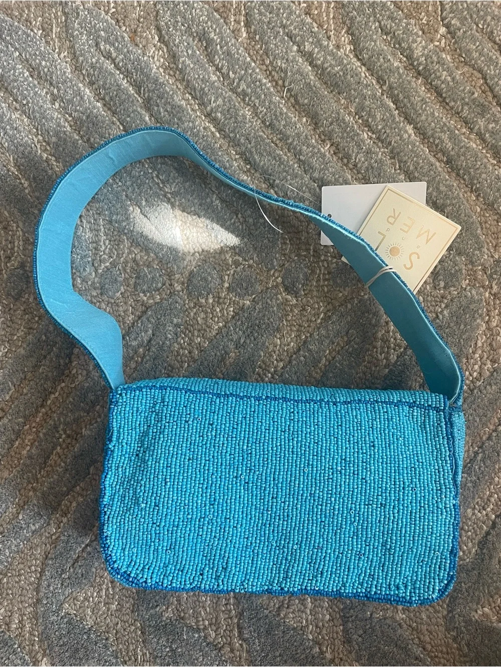 Sol and Mer Pool Scene Beaded Shoulder Bag